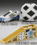 Dope 2026 Soccer Ball Building Block Set With Sport Sneaker And Luminous Crystal Shoe Realistic Mini Soccer Display On Golden Stand STEM Bricks DIY Educational Toy For World Cup Fans Teens And Adults, 3110 pcs