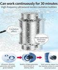 Portable Ultrasonic Cleaner With 40KHz Frequency And 5 Minute Timer for deep cleaning with cavitation effect in water.