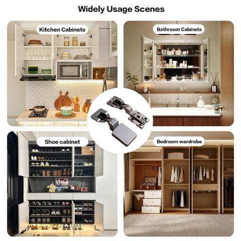 Widely usage scenes for Frameless Inset Soft Close Concealed Cabinet Hinges Titanium Black Ultra Thin Finish Two Hinges Per Pack