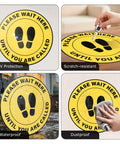 10 Pack Please Wait Here Until You Are Called Sign 12 Inch Square Vinyl Floor Sign peel and stick floor decal, UV protected