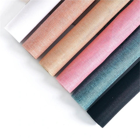 Colorful array of Dope Bouquet Wrapping Paper 10 Yard Colored Linen Look Gift Wrap For Floral Arrangements in multiple shades