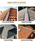 Heavy Duty Self Adhesive Ridge Vent Mesh Roll 12 X 98.4 Inches installed on various roof types for weatherproof ventilation.
