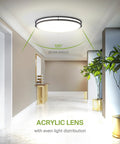 32 Inch Oval Flush Mount LED Light Fixture With 3CCT Dimmable Energy Star ETL Listed Low Profile Double Ring 45W 3750 Lumens