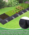 12x2x1ft Fabric Raised Garden Bed For Outdoors Nonwoven Planter Box Easy Setup No Tools Needed, planted with herbs and vegetables
