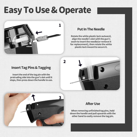 Portable Handheld Stitch Gun For Quick Hemming And Emergency Garment Repairs Includes Black And White Plastic Fasteners Plus Six Heavy Duty Needles A No Sweat Quick Fix Hero That Masters Any Wardrobe Emergency On The Fly. Step-by-step guide for easy operation.