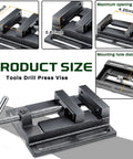 Heavy Duty 4 Inch Drill Press Vise Set Featuring Two Swappable Magnetic Gripping Pads And Rock Solid Machinist Bench Clamp Delivers Badass Lock Tight Performance product size measurements.