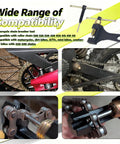 Heavy Duty Motorcycle Chain Breaker Kit With 420 Master Link And Breaker Thimble, shown with compatible motorbike chains