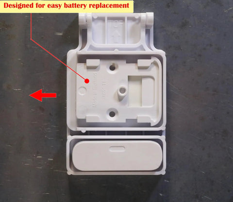Garage Door Bracket For Entry Sensors, Easy Setup And Durable Build, Preinstalled Double Sided Tape, Pre Cut Holes, Back View, 2 Pack