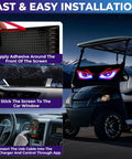 Programmable Flexible LED Eye Lights For Golf Cart And Vehicles 23x5In With App And Remote Control installation steps
