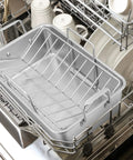 Big Turkey Roasting Pan With V Shaped Rack Stainless Steel Roaster Pan 16x11.5Inch Heavy Duty For Turkey Chicken Vegetables Lasagna Brownies Dishwasher Safe 2 Pack in dishwasher