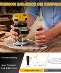 Precision Router Base Plate Delivering Dead Nuts Alignment And Killer Stability For Compact Woodworking in use on a wooden surface.