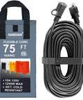 75 Ft Outdoor Extension Cord Black 16/3 Gauge SJTW Heavy Duty Power Cable 1250W Waterproof Cold Weather Safe packaging
