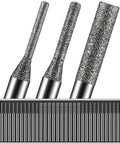 Pro-Grade Diamond Drill Bits Set, 30-Piece With 1mm 2mm 3mm Tips, 150-Grit, 1/8 Inch Shank, shown in close-up view