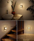 Two Pack LED Night Lights That Plug Into Wall With Dusk To Dawn Sensor, Dimmable Brightness in bathroom, stairway, bedroom