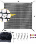 Climbing Net For Kids Double Layer Heavy Duty Backyard Playground Safety Net 9.9 Feet By 9.9 Feet Perfect For Tree House Jungle Gym Monkey Bars Mesh 1.5 Inch Openings Keeps Little Explorers Safe And Active with accessories.