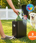 3 Gallon 12 Liter Dog Poop Trash Can With Lid And AbsorbX Odor Filter For Outdoor Use Rust Proof Matte Black Stainless Steel