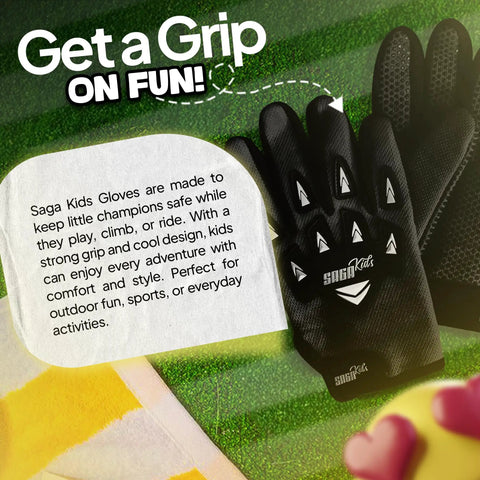 Youth Motocross Gloves For Kids And Teens Pro Grade Protection displayed with text on durable fabric