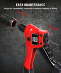 Rivet Gun Kit With 200 Aluminum Rivets And Four Drill Bits DIY Manual Hand Riveter showing easy maintenance feature in close-up view.
