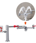 Deck Mounted Emergency Eyewash Faucet With Swivel Spout For Left Hand Mounting Dual Function Eye Wash Unit with water flow demonstration
