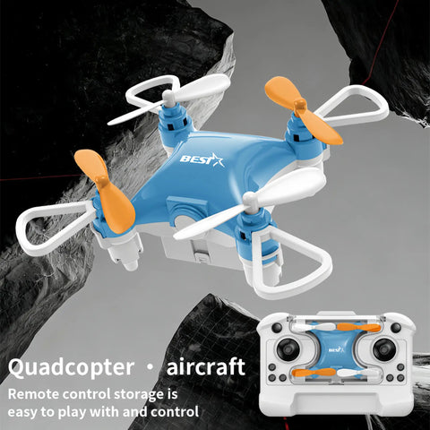 Pocket Sized Drone With 360 Degree Flips And Altitude Hold For Kids And Beginners, blue quadcopter with remote and propellers.