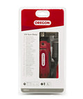 Packaging of Sure Sharp 12V Handheld Electric Chainsaw Chain Grinder And Sharpener showing red tool and components.