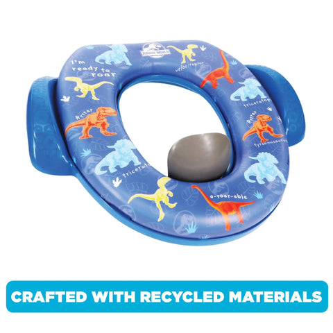 Jurassic World Soft Potty Seat Built Like A Tank For Toddlers Featuring Grippy Handles That Keep Kiddos Secure Fitting Standard And Elongated Toilets Perfectly With Hassle Free Break Apart Cleaning For Smooth Potty Training Vibes