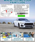 White car parked by ocean with color codes for Honda vehicles and paint options like White Orchid Pearl Car Touch Up Paint For Honda.