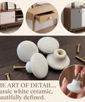 White Ceramic Cabinet Knobs 4 Pack Round Dresser Knobs For Kitchen Cabinets Drawers Nightstands And Bathroom Vanities Durable Ceramic With Metal Shaft 32mm Diameter 22mm Height Easy Install Upgrade white ceramic round knobs on cabinets and drawer