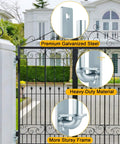 Set Of 4 Heavy Duty Wall Mount Gate Hinges With 8 Screws Galvanized Steel Rust Proof For Chain Link Fence Or Barn Doors installed on gate