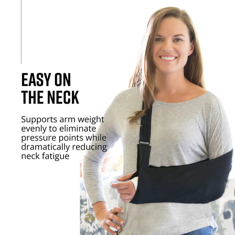 Super Comfy Adjustable Arm Sling For Shoulder Elbow Support With Soft Lightweight Fabric Easy Hook Loop Closure Gives Rock Solid Stability For Wrist Wraps Rotator Cuff Recovery And Quick Healing Everyday Comfort That Works Like A Charm