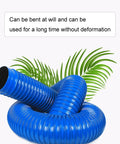Blue PVC Flex Hose Spiral Reinforced For Dust Collection And Fume Venting With High Airflow While Staying Round Shape Without Kink Or Collapse Under Heat And Pressure Built For Pros And Shops Who Need Reliable Tools To Get The Job Done Everyday, coiled