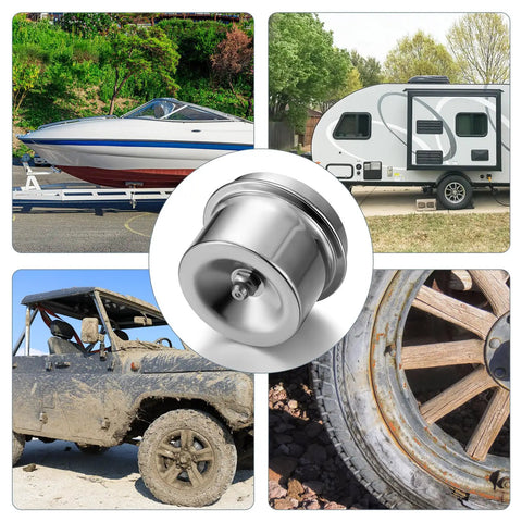 2 Pack 1.98 Inch Axle Grease Caps and Grease Fitting Caps for Trailer Hubs Dust Caps Fit 2000 to 3500 Pound Axles Replacement Set