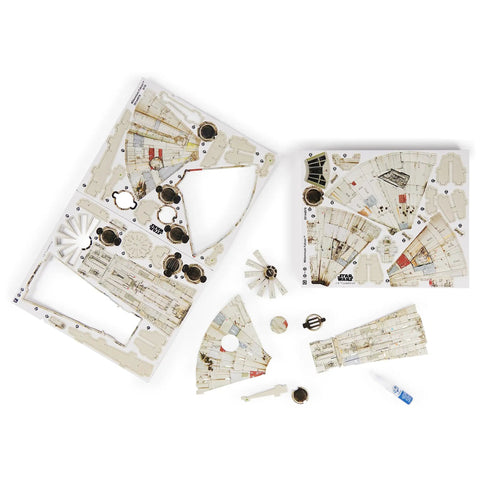 Millennium Falcon 3D Model Kit For Star Wars Fans And Collectors, punch-out pieces on sheets with glue included