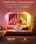 15 RGB colors from Solid Upgrade Set Of Two Rechargeable Walnut Wood Wall Sconces With Magnetic Mount And Remote Control.