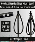 46 Inch Travel Ready Gigging Spear For Lionfish, Frog And Flounder With Heavy Duty 3 Piece Aluminum And Stainless Steel Construction And Replaceable 7 Inch Tip showing band attachment