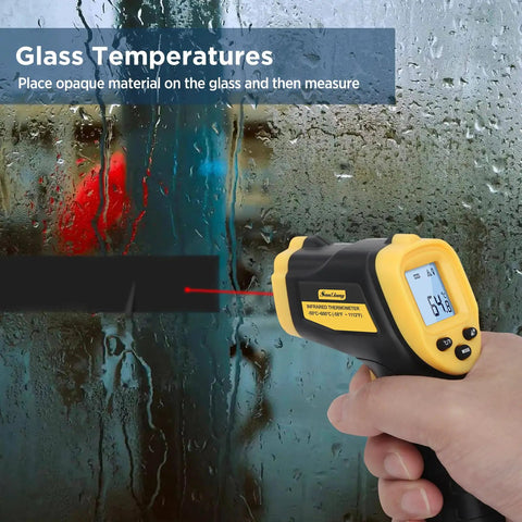 Infrared Thermometer Gun With Laser And Adjustable Emissivity measuring glass surface temperature with digital display