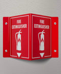 3D Fire Extinguisher Wall Sign With Projecting Design For Easy Emergency Visibility And Quick Access Indoor Durable OSHA Compliant Fire Safety Sign Measures Six By Eight By Four Inches For High Visibility And No Nonsense Reliability mounted on wall