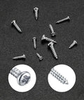 Hex Bolts And Miniature Self-Tapping Screws Set, 600/1200 Piece Kit With Crosshead Screws on black background