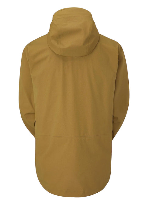 Rear view of Khroma Kinetic Waterproof Breathable Skiing And Mountaineering Jacket showing hood and adjustable cuffs.