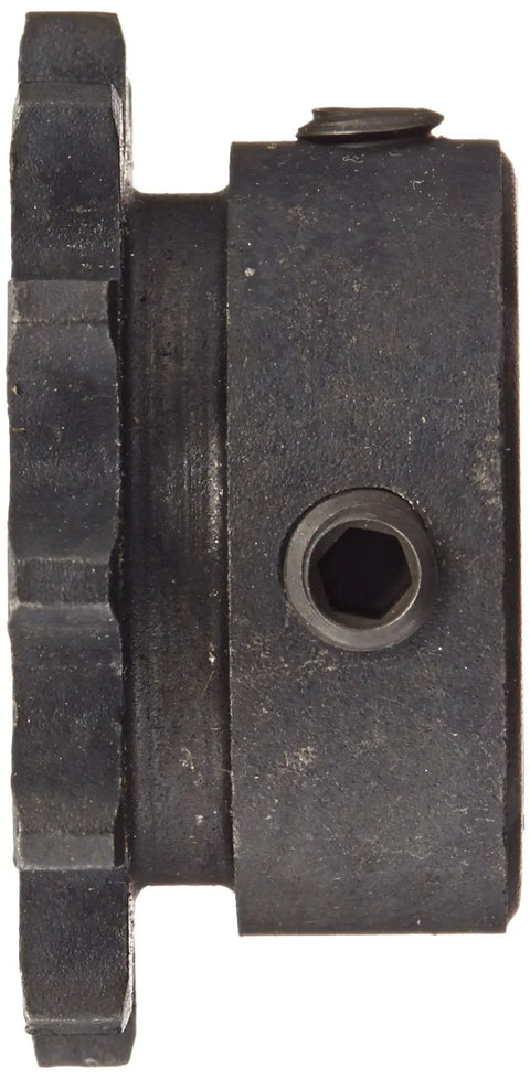 Side view of Roller Chain Sprocket For Series 35 Chain, Bored-To-Size Type BS With Two Setscrews And Keyway, single strand.