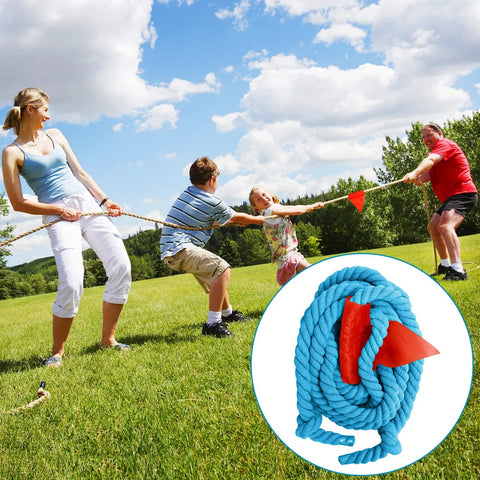Family playing Tug Of War Rope For Kids And Adults Outdoor Party Game For Family Reunions Field Days Picnics Backyard Carnivals