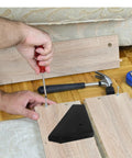 12 Piece Black Triangle Corner Brackets For Furniture Reinforcement And Shelf Support used in wood assembly