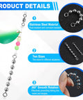 Stainless Steel Bead Chain Swivels For Catfish Tackle And Rig Gear Saltwater And Freshwater Fishing Beads Twenty To Forty Pack With Three Sixteenth Inch Beads Four Point Five Millimeter Durable Tackle Accessory stainless steel bead chain swivels on fishing rig