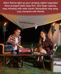 Set Of 4 Outdoor Metal Torch Lights With 22oz Fuel Capacity, 59.5 Inch Citronella Torches On 5 Prong Grounded Stakes illuminating campsite
