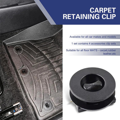 4 Pack Car Floor Mat Clips Set Durable Plastic Interior Fasteners Anti Slip Mats Retainers Universal Fit For Most Vehicles