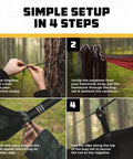 Hammock Bug Net With Universal Fit For Single Or Double Setups, Mosquito Mesh For Camping Setup Instructions in 4 Steps
