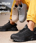 Steel Toe Work Shoes For Men That Are Built Tough For Construction And Warehouse Jobs Lightweight Safety Footwear in black color