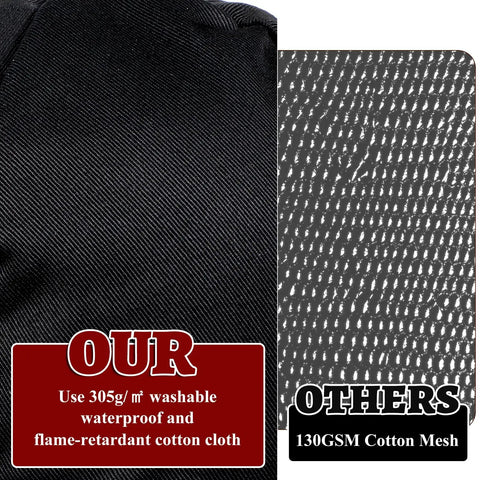 Reversible Welding Cap For Men And Women with 305g/m² washable flame-retardant cotton comparison with 130GSM cotton mesh