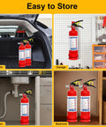 Quad Pack 2.5 Lb Dry Chemical Fire Extinguishers With Quick Release Handle, 1A:10B:C Rating For Home, Vehicle, Boat