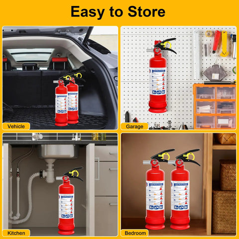 Heavy Duty ABC Dry Chemical Fire Extinguishers Two Pack With Wall Mount Bracket Road Ready And Built To Last For Your Garage Truck Or Daily Driver Handles Deep Freeze And Scorching Heat Up To One Forty Degrees Fahrenheit Six Year Shelf Life Just Park It